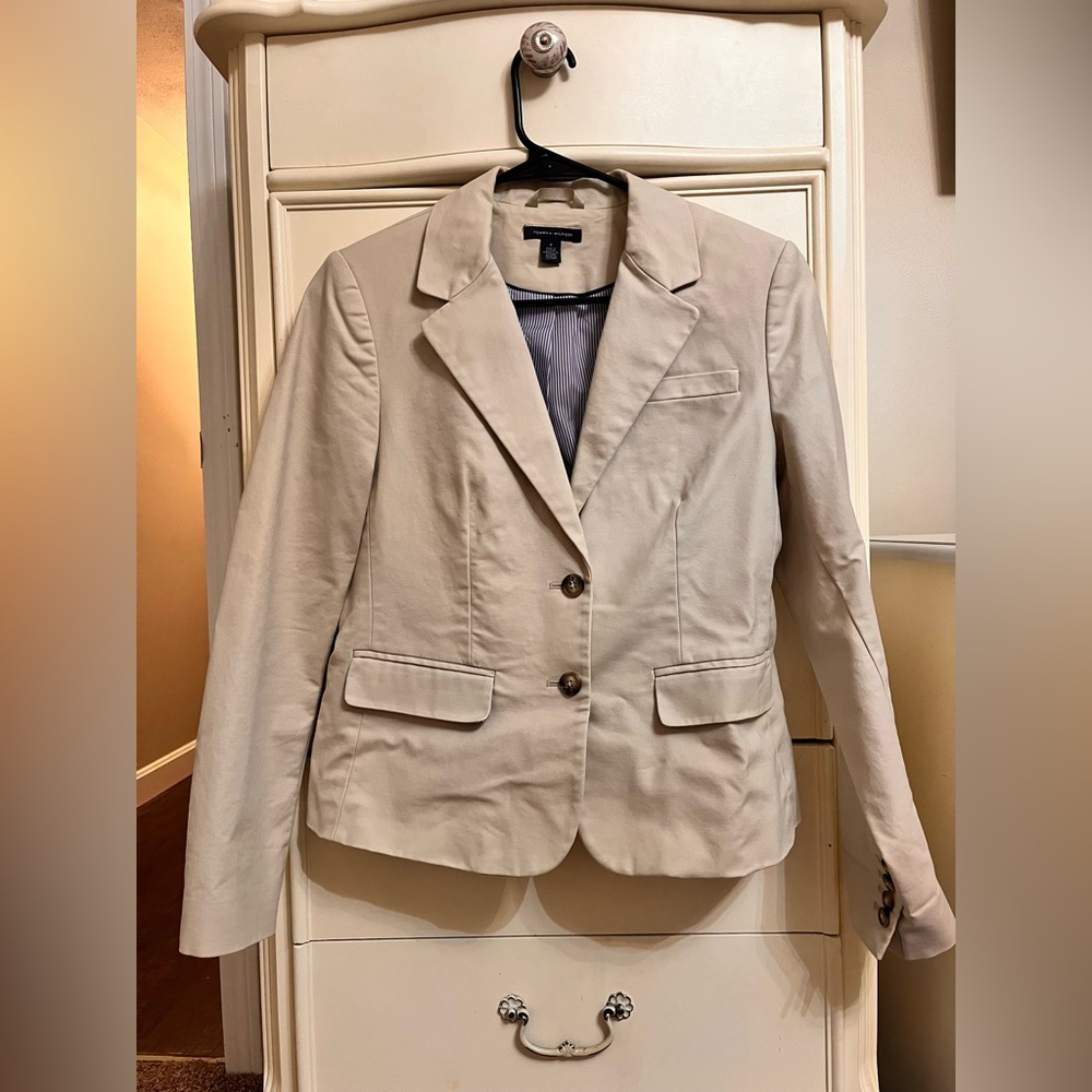 Tommy Hilfiger Khaki/Tan Blazer (Size 8)